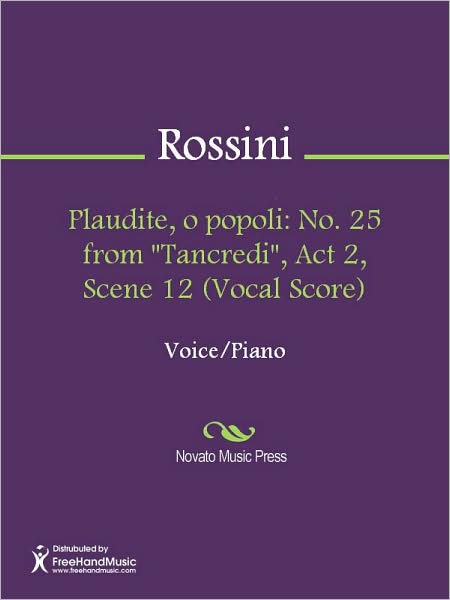 Plaudite, o popoli: No. 25 from "Tancredi", Act 2, Scene 12 (Vocal Score)