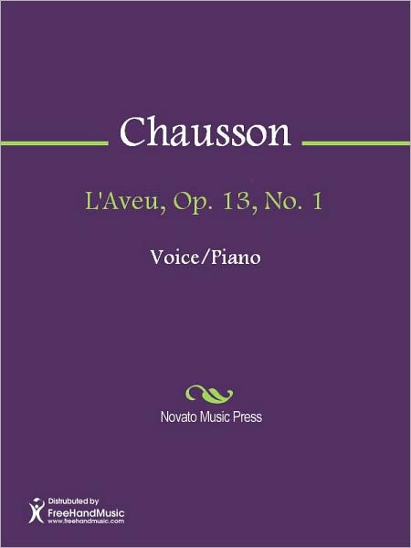 L'Aveu, Op. 13, No. 1
