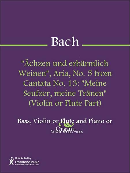"Achzen und erbarmlich Weinen", Aria, No. 5 from Cantata No. 13: "Meine Seufzer, meine Tranen" (Violin or Flute Part)