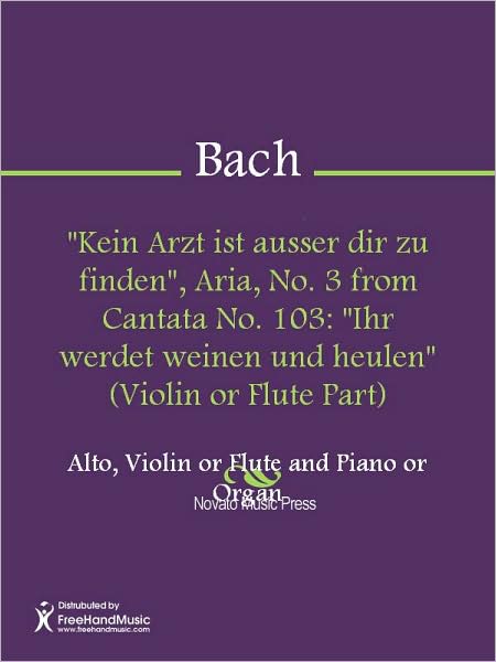 "Kein Arzt ist ausser dir zu finden", Aria, No. 3 from Cantata No. 103: "Ihr werdet weinen und heulen" (Violin or Flute Part)