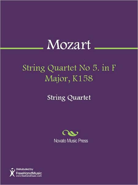 String Quartet No 5. in F Major, K158
