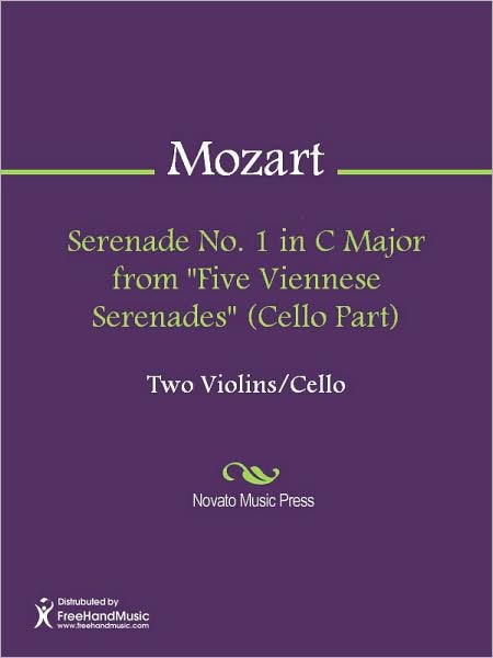 Serenade No. 1 in C Major from "Five Viennese Serenades" (Cello Part)