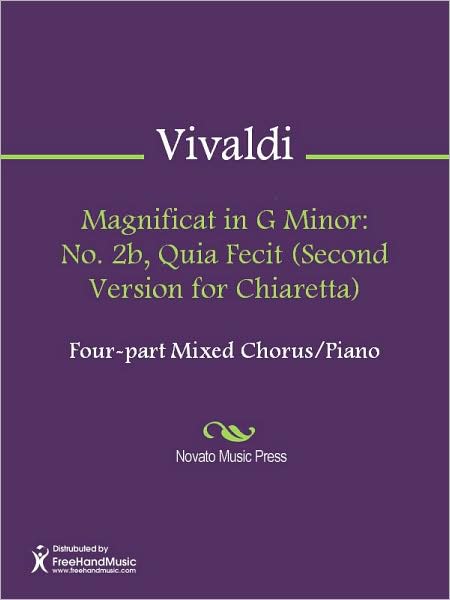 Magnificat in G Minor: No. 2b, Quia Fecit (Second Version for Chiaretta)