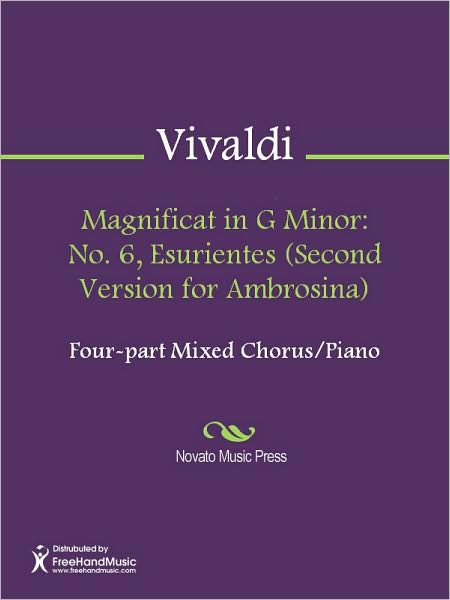Magnificat in G Minor: No. 6, Esurientes (Second Version for Ambrosina)
