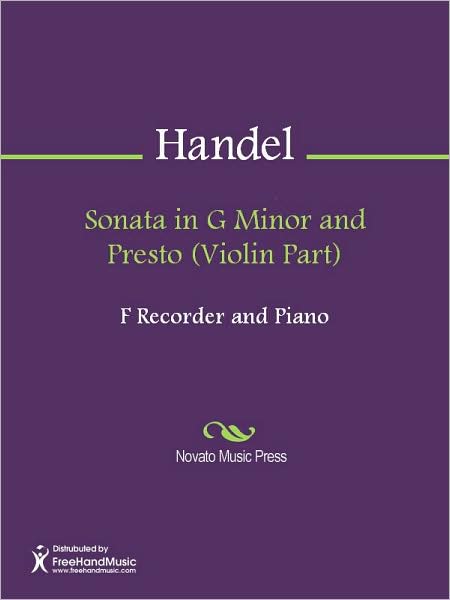 Sonata in G Minor and Presto (Violin Part)