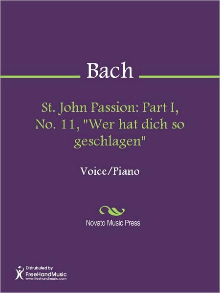 St. John Passion: Part I, No. 11, "Wer hat dich so geschlagen"