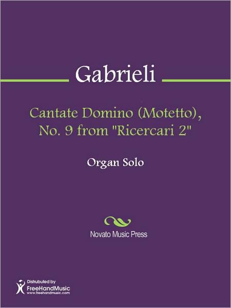 Cantate Domino (Motetto), No. 9 from "Ricercari 2"