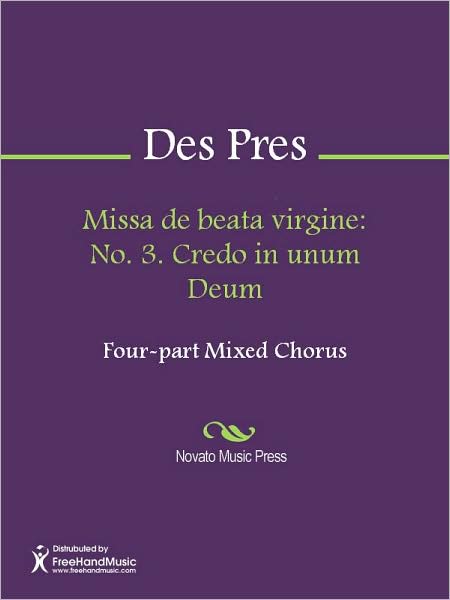 Missa de beata virgine: No. 3. Credo in unum Deum