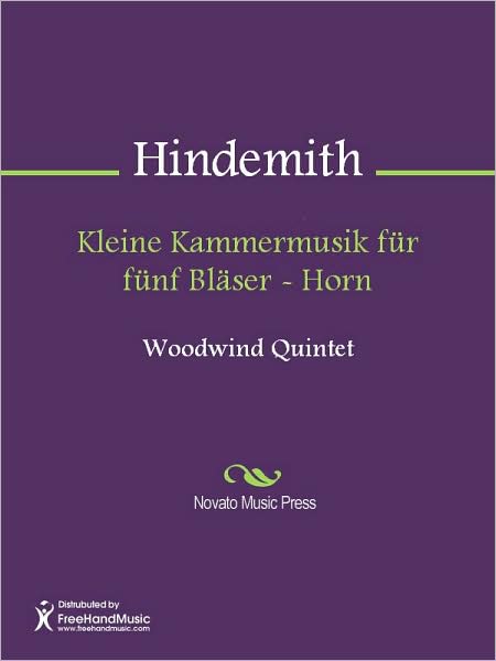 Kleine Kammermusik fur funf Blaser - Horn