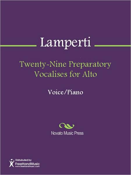 Twenty-Nine Preparatory Vocalises for Alto