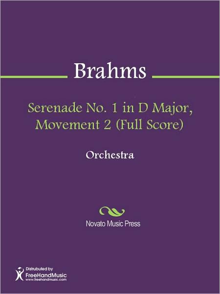 Serenade No. 1 in D Major, Movement 2 (Full Score)