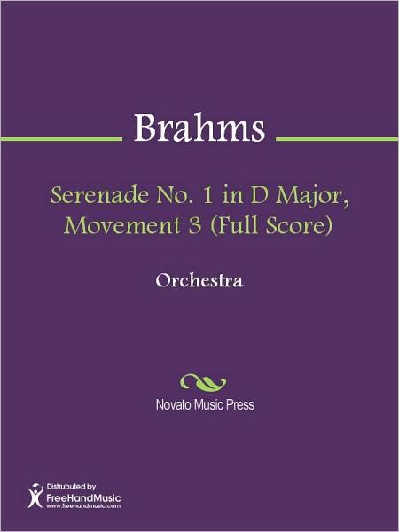 Serenade No. 1 in D Major, Movement 3 (Full Score)