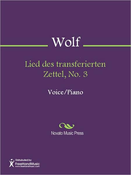 Lied des transferierten Zettel, No. 3