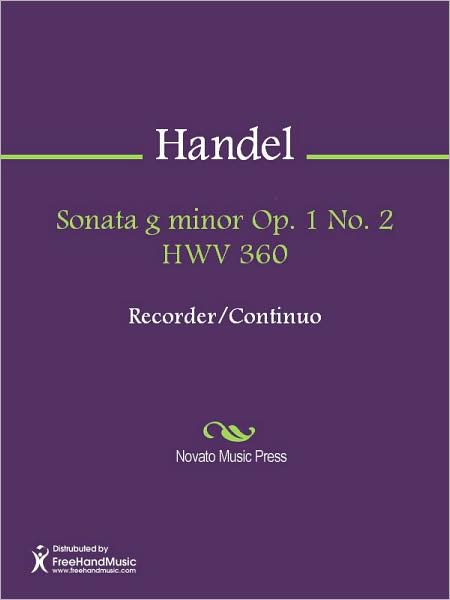 Sonata g minor Op. 1 No. 2 HWV 360