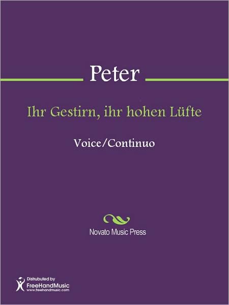 Ihr Gestirn, ihr hohen Lufte