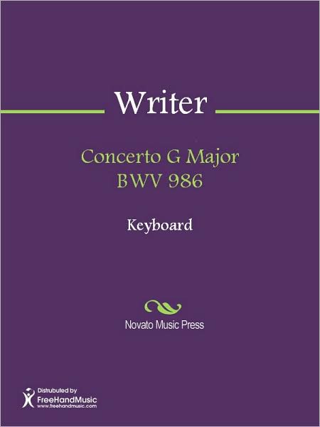 Concerto G Major BWV 986