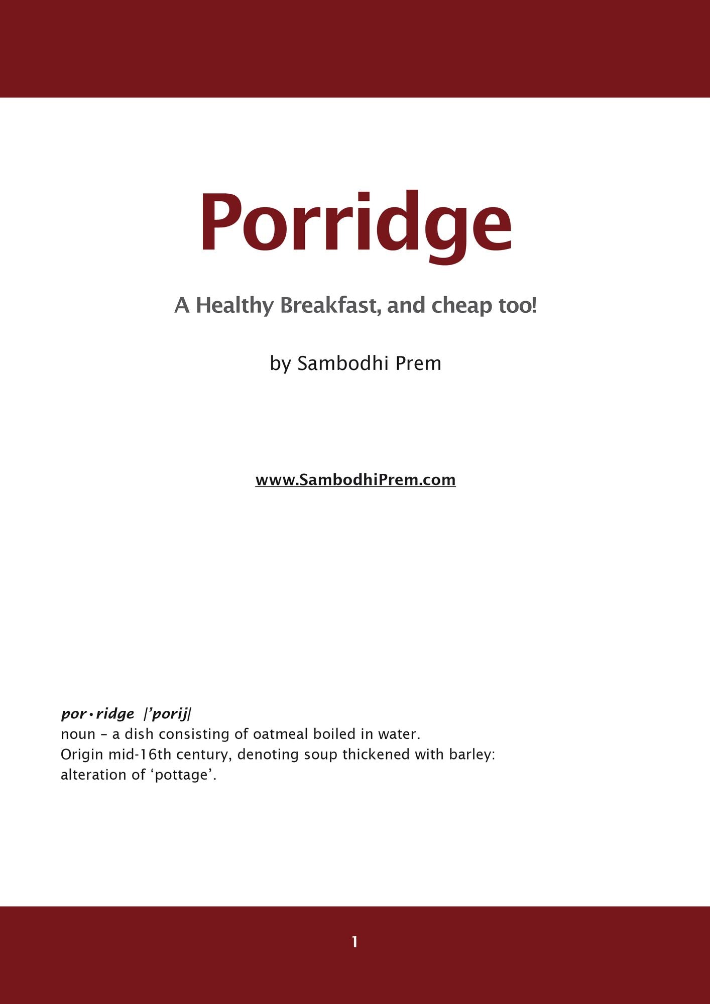 The Porridge Book