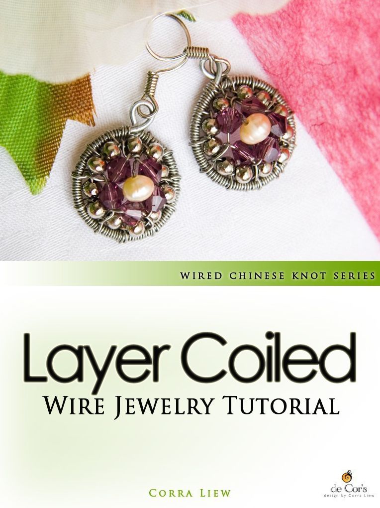 Wired Chinese Knot, Wire Jewelry Tutorial: Layer Coiled Crystal Pearls Earrings