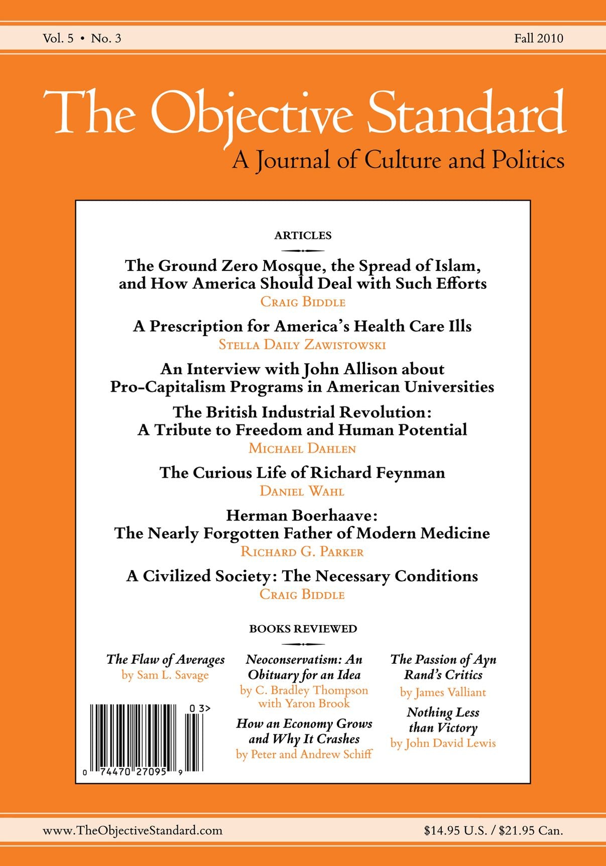 Objective Standard: Fall 2010, Vol. 5, No. 3