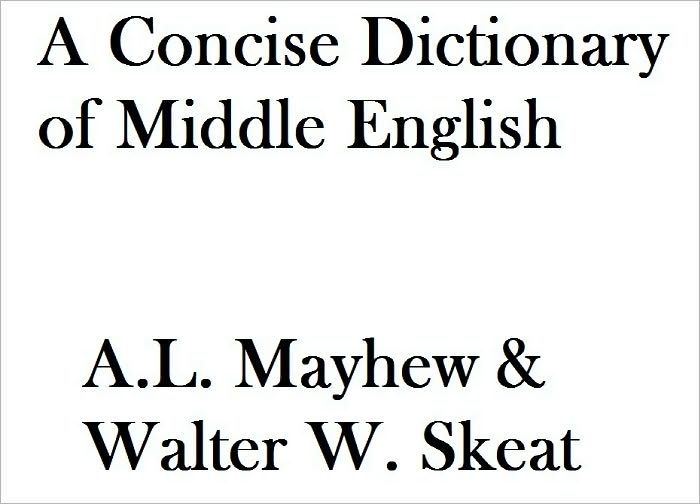 A Concise Dictionary of Middle English