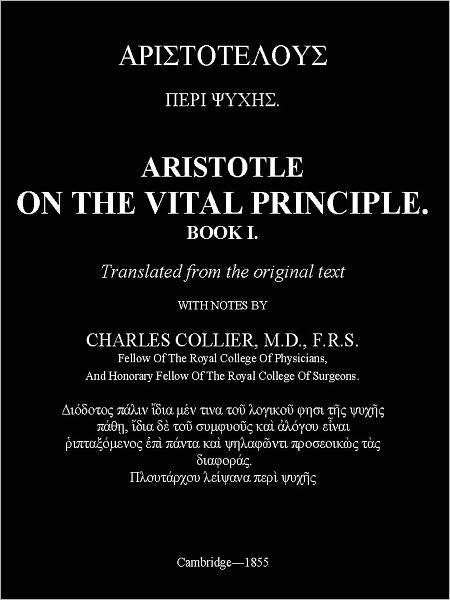 ON THE VITAL PRINCIPLE - Book1