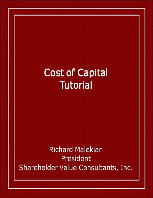 Cost of Capital Tutorial