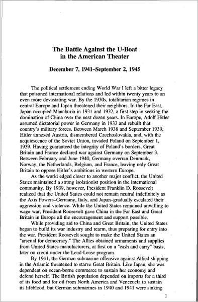 The Battle Against the U-Boat in the American Theater