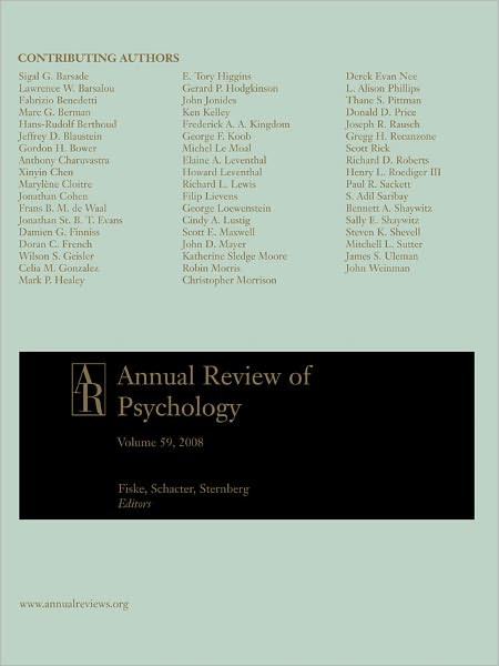 Annual Review of Psychology, Volume 59