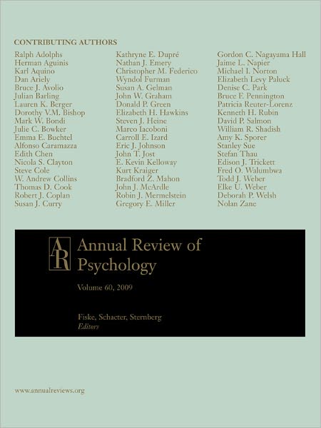 Annual Review of Psychology, Volume 60