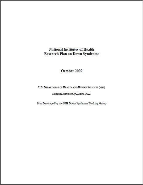National Institutes of Health (NIH) Research Plan on Down Syndrome