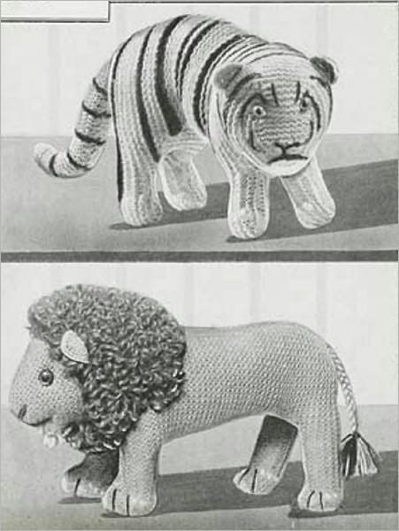 Lion and Tiger Stuffed Toy Knitting Patterns - Vintage Stuffed Toy Patterns for Lion and Tiger