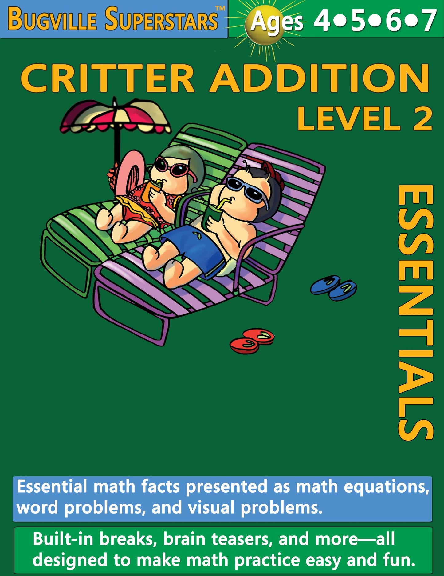 Critter Addition Essentials Level 2: Essential Math Facts for Addition (Learning Books for Kindergarten, Grade 1 and Up)