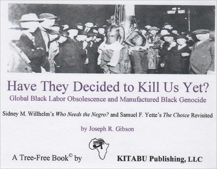 Have They Decided to Kill Us Yet: Global Black Labor Obsolescence and Manufactured Black Genocide