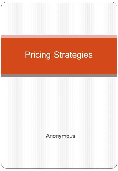 Pricing Strategies