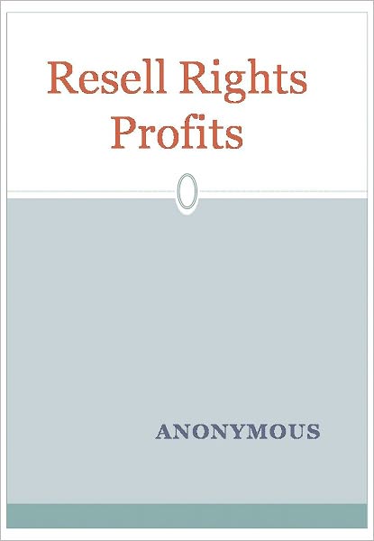 Resell Rights Profits