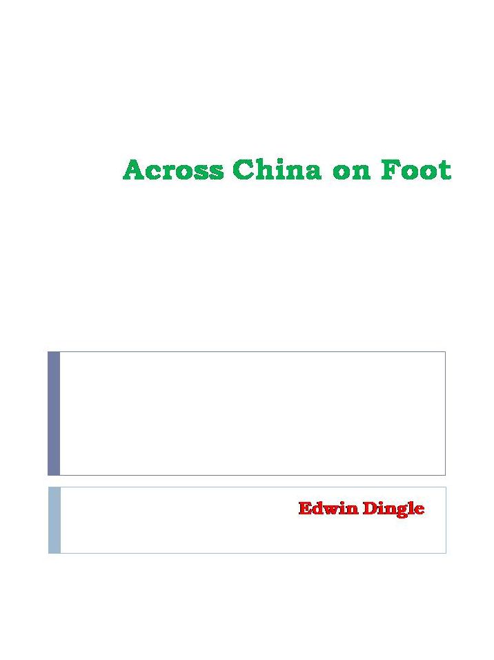 Across China on Foot