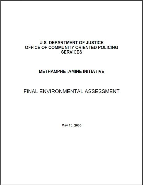 Methamphetamine Initiative Final Environmental Assessment