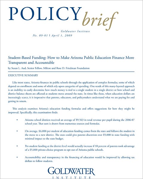 Student-Based Funding: How to Improve Transparency and Accountability in Arizona Public Education Finance