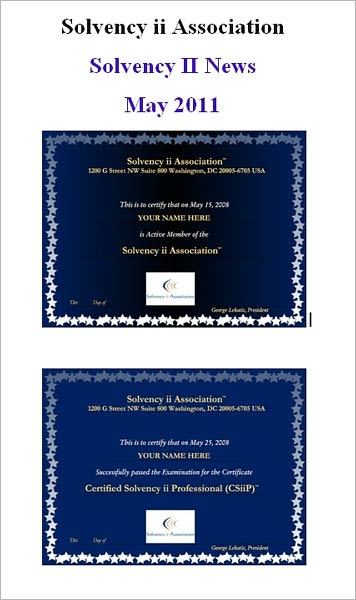 Solvency II News, May 2011