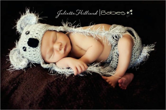 Koala hat and diaper cover - 3 sizes