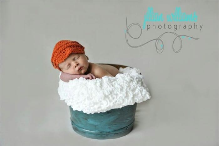 Orange newsy cap PDF PATTERN- sizes Newborn-preteen