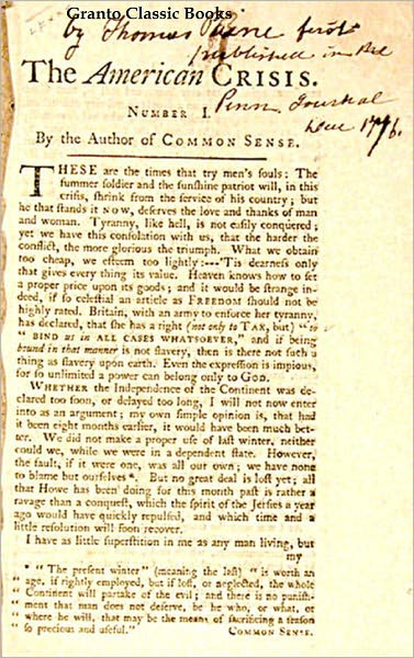 The American Crisis by Thomas Paine ( with footnotes)
