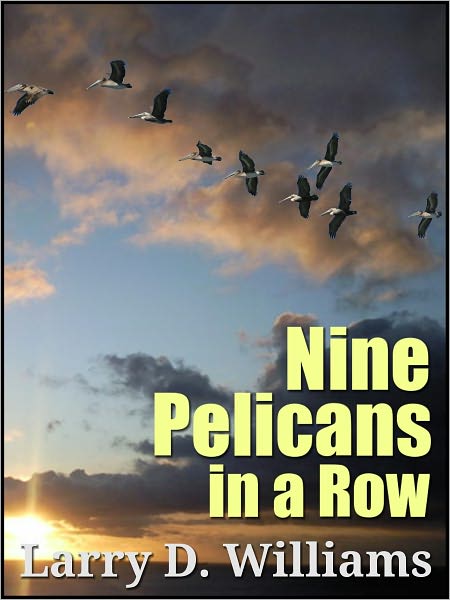Nine Pelicans in a Row