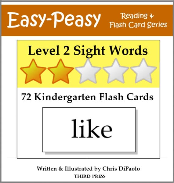 Level 2 Sight Words: 72 Kindergarten Flash Cards (aka Dolch Words or High Frequency Words)