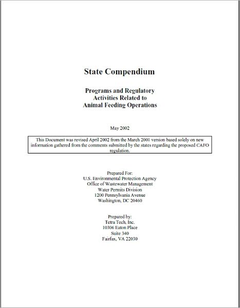 State Compendium: Programs and Regulatory Activities Related to Animal Feeding Operations