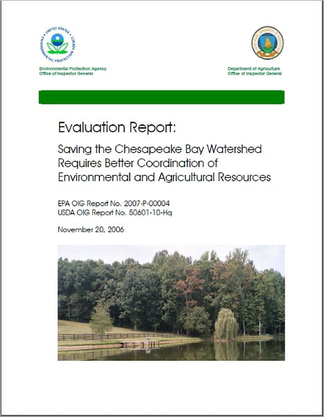 Saving the Chesapeake Bay Watershed Requires Better Coordination of Environmental and Agricultural Resources