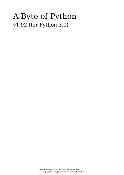 A Byte of Python