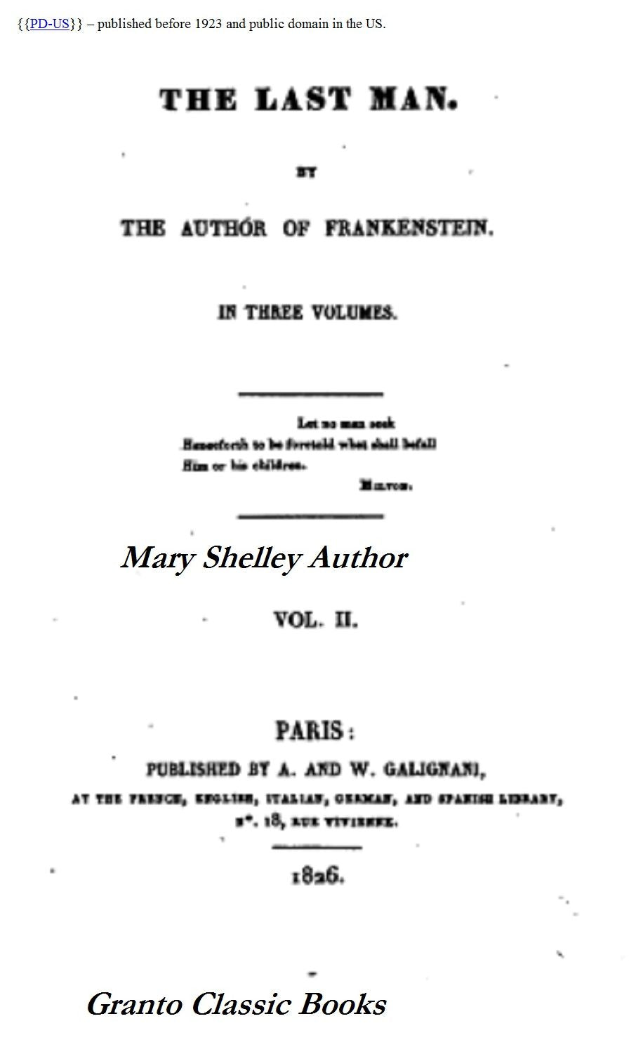 The Last Man by Mary Shelley ( with Footnotes)