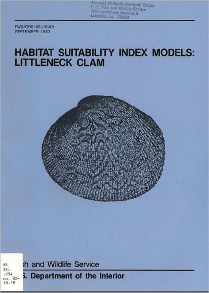 Habitat Suitability Index Models: Littleneck Clam