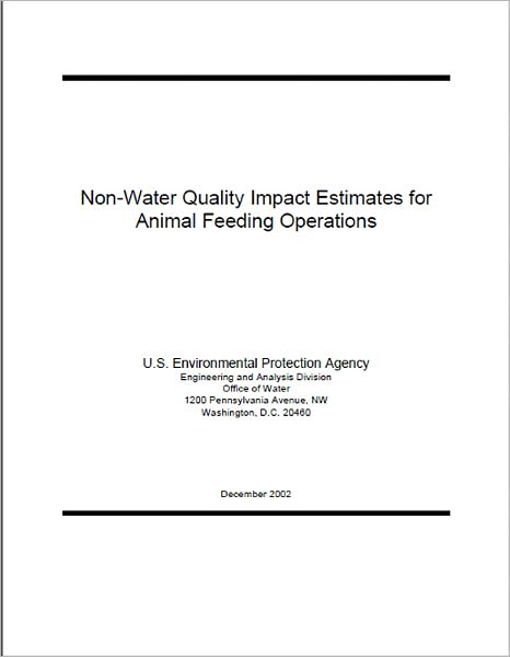 Non-Water Quality Impact Estimates for Animal Feeding Operations